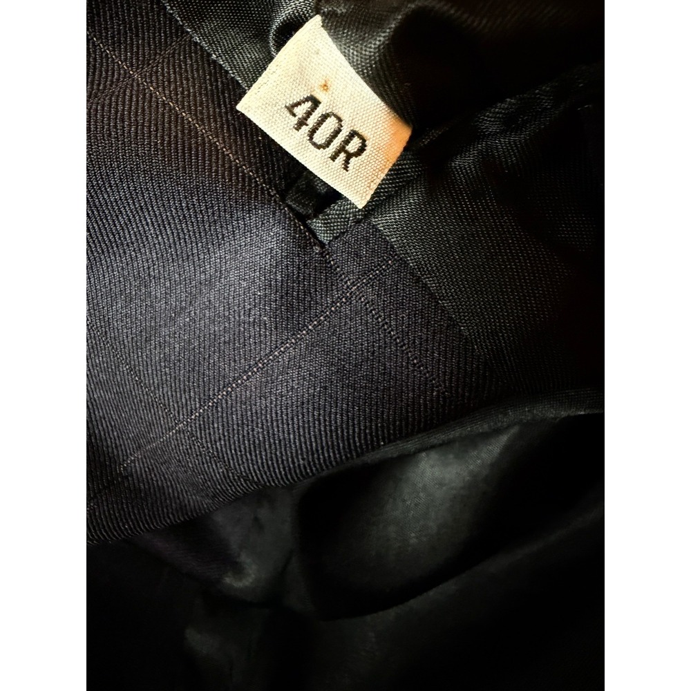 Vtg Burberrys' Men 40R Wool Windowpane Navy Suit Classic Old Money Heritage Icon - Picture 8 of 12